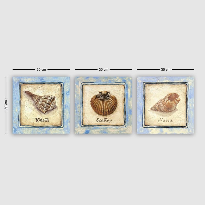 Koristeellinen Canvastaulu 3-os 30x30 cm, Monivärinen