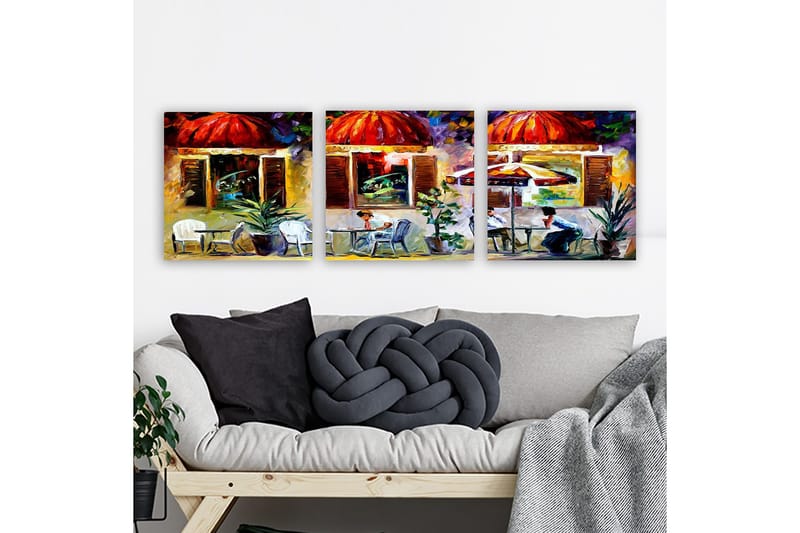 Koristeellinen Canvastaulu 3-os 30x30 cm, Monivärinen