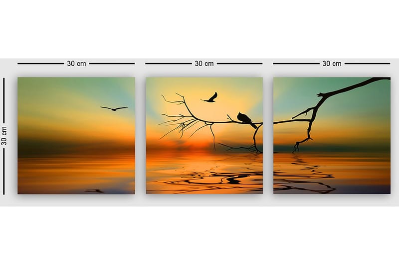 Koristeellinen Canvastaulu 3-os 30x30 cm - Monivärinen - Sisustustuotteet - Taulu & taide - Canvas-taulu