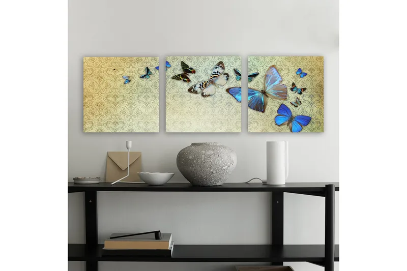 Koristeellinen Canvastaulu 3-os 30x30 cm, Monivärinen