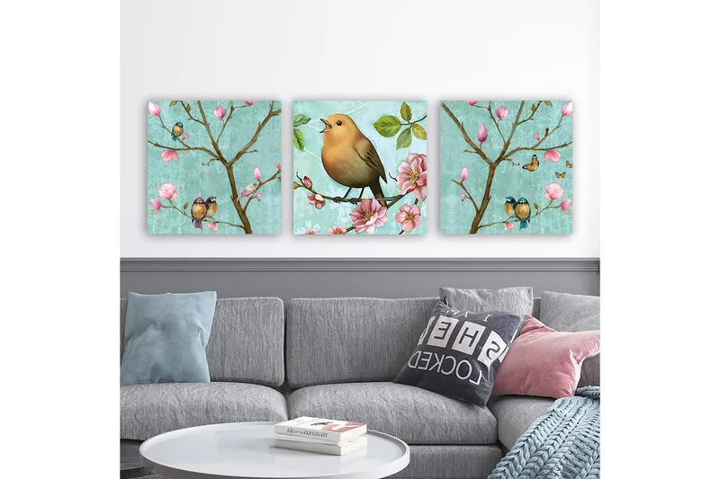 Koristeellinen Canvastaulu 3-os 30x30 cm, Monivärinen