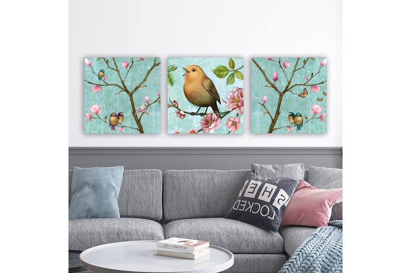 Koristeellinen Canvastaulu 3-os 30x30 cm, Monivärinen