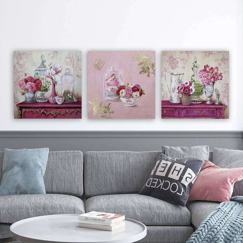 Koristeellinen Canvastaulu 3-os 30x30 cm - Monivärinen - Sisustustuotteet - Taulu & taide - Canvas-taulu