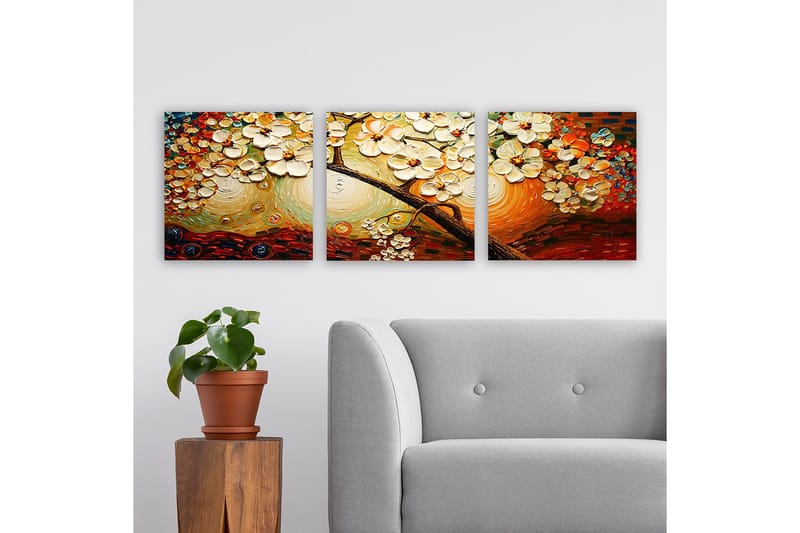 Koristeellinen Canvastaulu 3-os 30x30 cm, Monivärinen