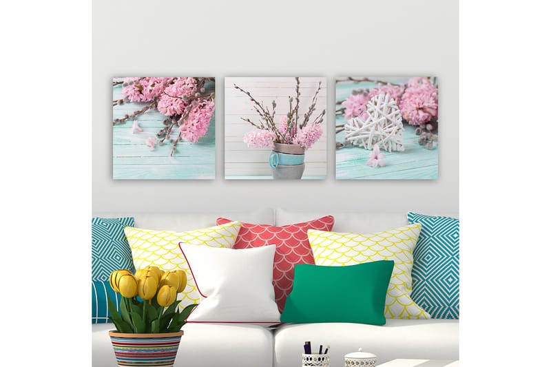 Koristeellinen Canvastaulu 3-os 30x30 cm, Monivärinen