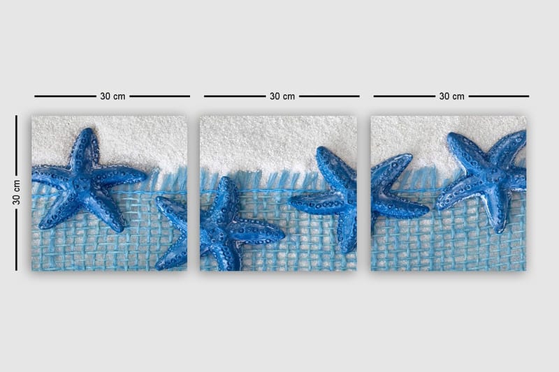 Koristeellinen Canvastaulu 3-os 30x30 cm - Monivärinen - Sisustustuotteet - Taulu & taide - Canvas-taulu