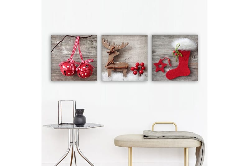 Koristeellinen Canvastaulu 3-os 30x30 cm, Monivärinen