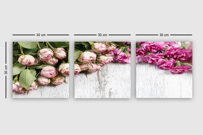 Koristeellinen Canvastaulu 3-os 30x30 cm - Monivärinen - Sisustustuotteet - Taulu & taide - Canvas-taulu