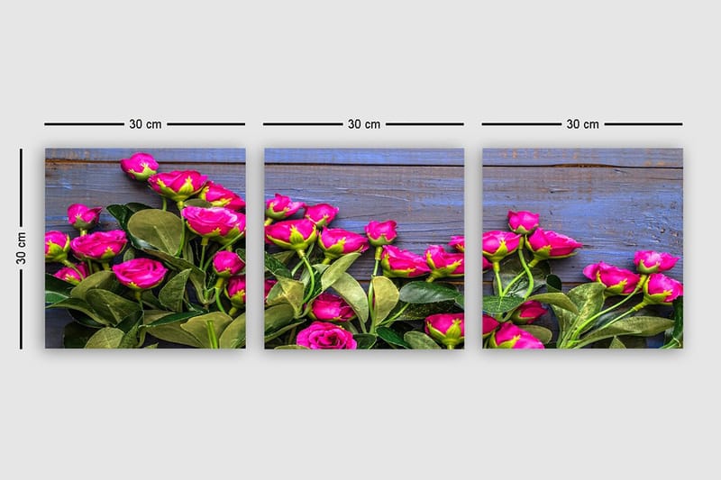 Koristeellinen Canvastaulu 3-os 30x30 cm - Monivärinen - Sisustustuotteet - Taulu & taide - Canvas-taulu