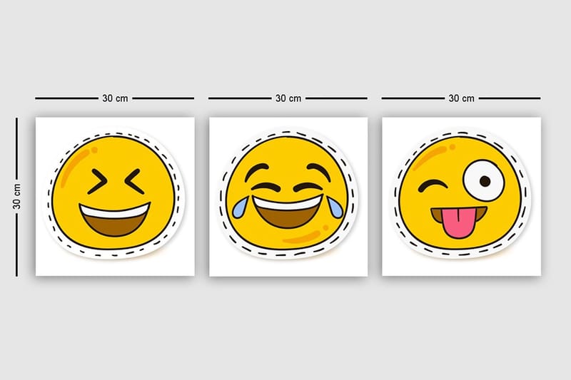 Koristeellinen Canvastaulu 3-os 30x30 cm - Monivärinen - Sisustustuotteet - Taulu & taide - Canvas-taulu