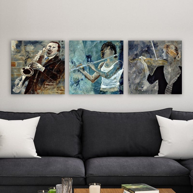 Koristeellinen Canvastaulu 3-os 30x30 cm - Monivärinen - Sisustustuotteet - Taulu & taide - Canvas-taulu