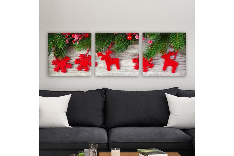 Koristeellinen Canvastaulu 3-os 30x30 cm, Monivärinen