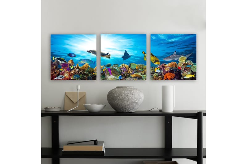 Koristeellinen Canvastaulu 3-os 30x30 cm, Monivärinen