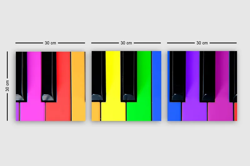 Koristeellinen Canvastaulu 3-os 30x30 cm - Monivärinen - Sisustustuotteet - Taulu & taide - Canvas-taulu
