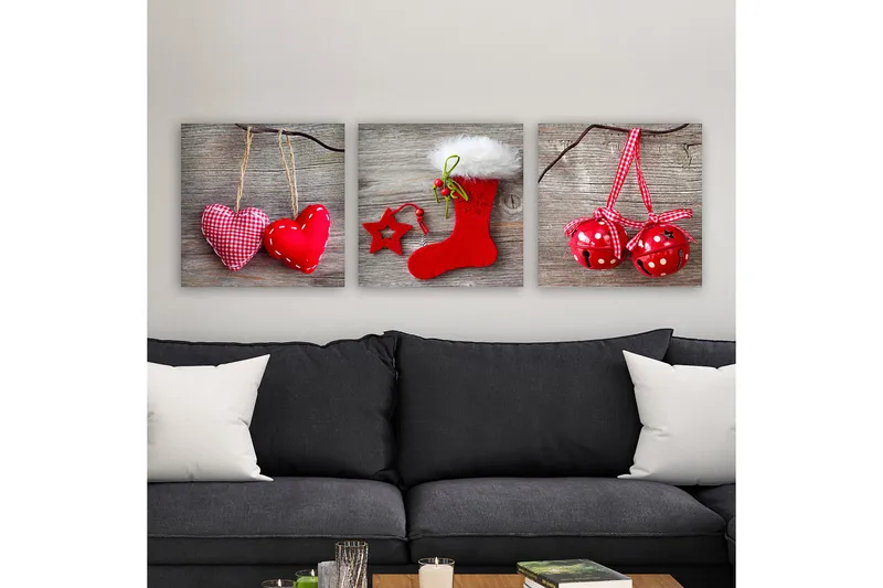 Koristeellinen Canvastaulu 3-os 30x30 cm, Monivärinen