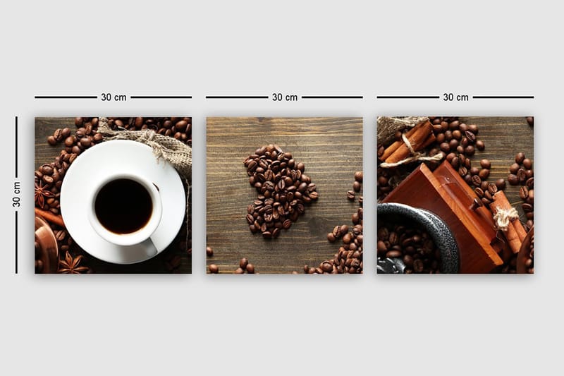 Koristeellinen Canvastaulu 3-os 30x30 cm - Monivärinen - Sisustustuotteet - Taulu & taide - Canvas-taulu