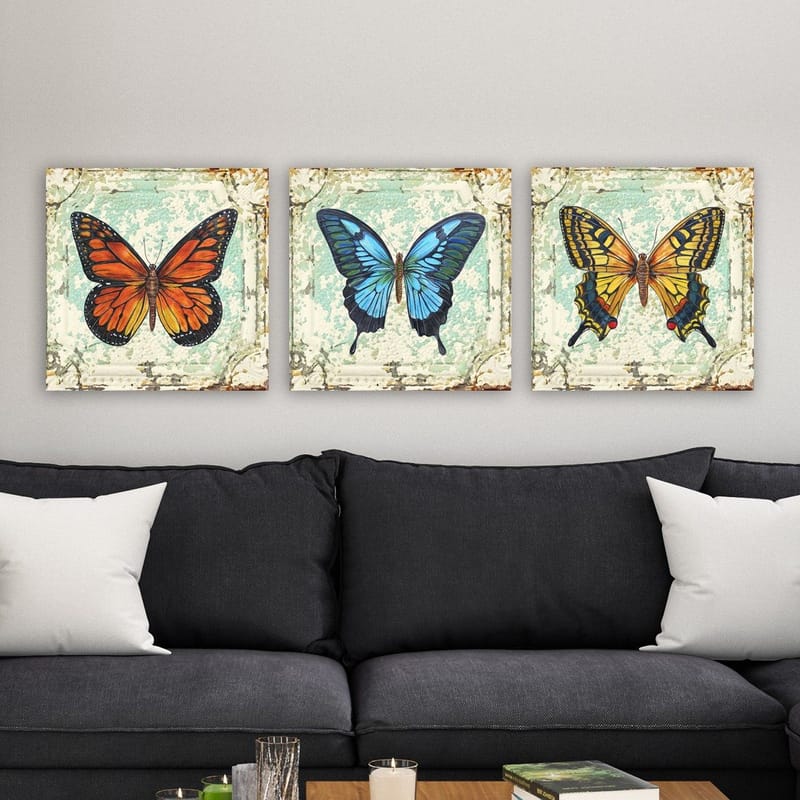 Koristeellinen Canvastaulu 3-os 30x30 cm - Monivärinen - Sisustustuotteet - Taulu & taide - Canvas-taulu