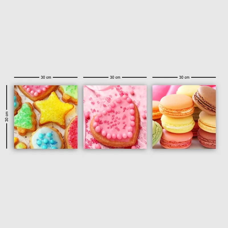 Koristeellinen Canvastaulu 3-os 30x30 cm, Monivärinen