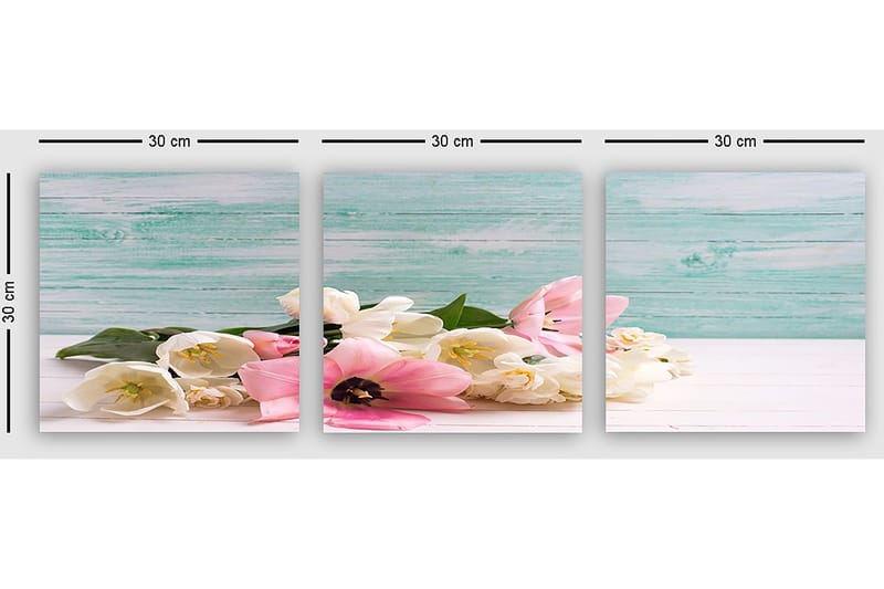 Koristeellinen Canvastaulu 3-os 30x30 cm - Monivärinen - Sisustustuotteet - Taulu & taide - Canvas-taulu