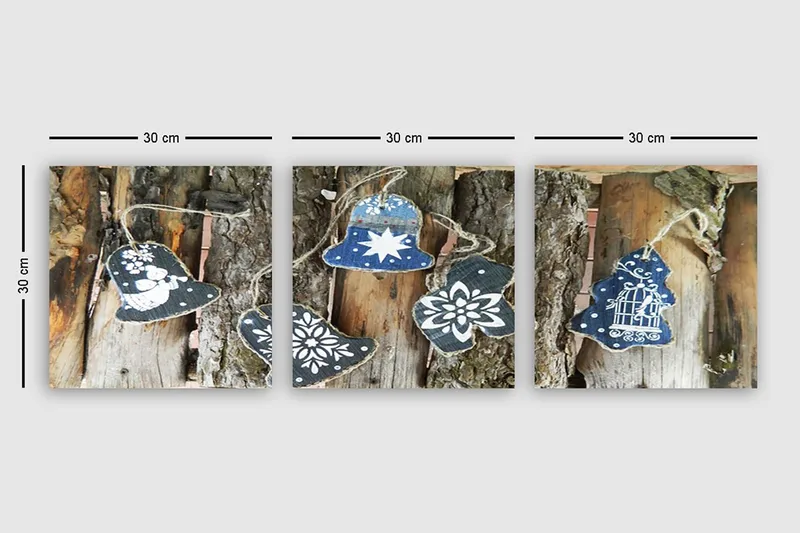 Koristeellinen Canvastaulu 3-os 30x30 cm - Monivärinen - Sisustustuotteet - Taulu & taide - Canvas-taulu