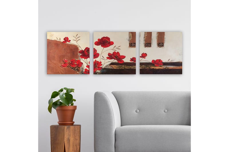 Koristeellinen Canvastaulu 3-os 30x30 cm, Monivärinen