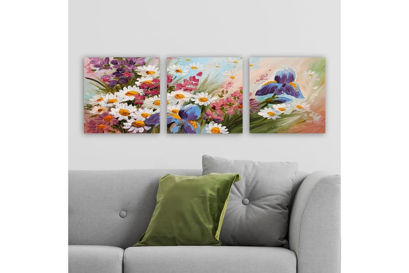 Koristeellinen Canvastaulu 3-os 30x30 cm, Monivärinen