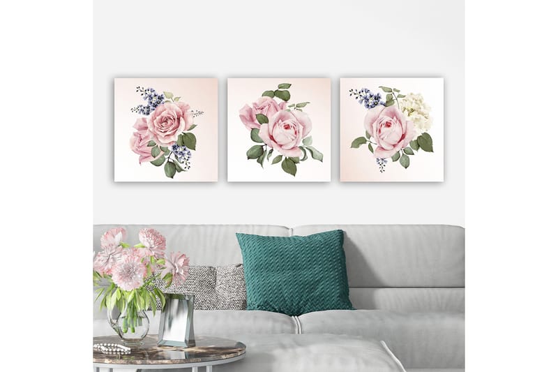 Koristeellinen Canvastaulu 3-os 30x30 cm, Monivärinen