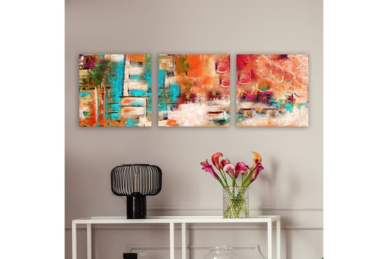 Koristeellinen Canvastaulu 3-os 30x30 cm, Monivärinen