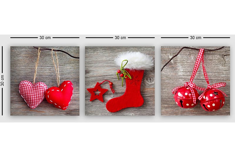 Koristeellinen Canvastaulu 3-os 30x30 cm - Monivärinen - Sisustustuotteet - Taulu & taide - Canvas-taulu