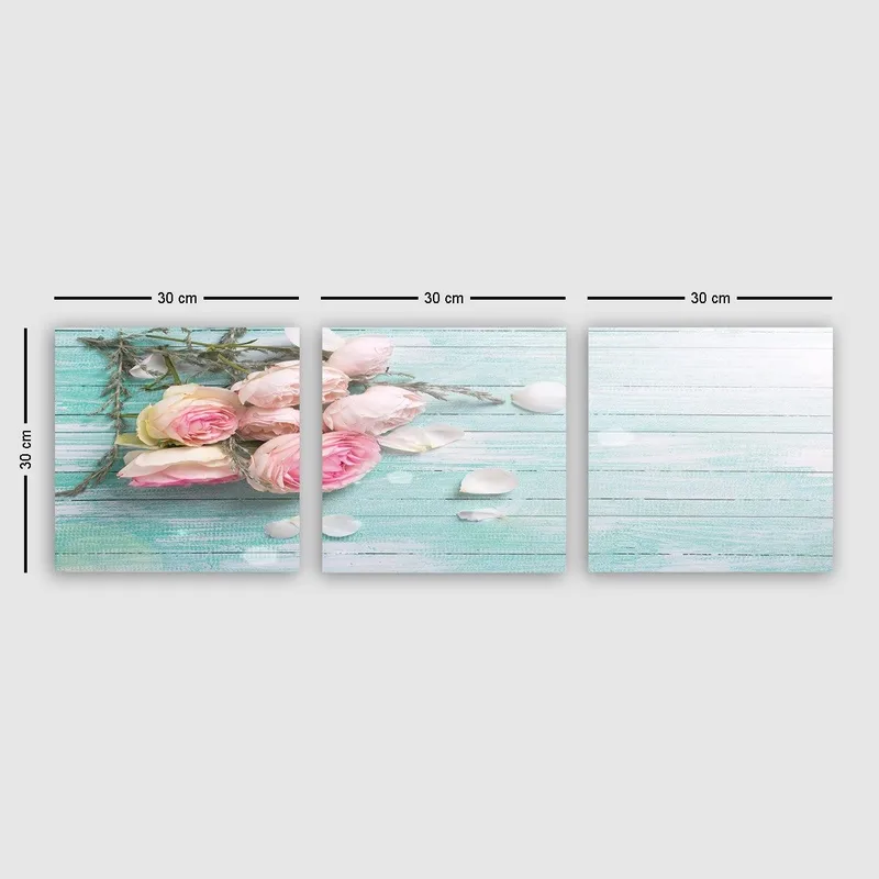 Koristeellinen Canvastaulu 3-os 30x30 cm, Monivärinen