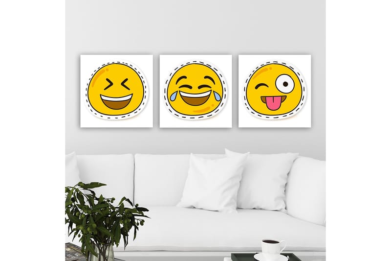 Koristeellinen Canvastaulu 3-os 30x30 cm, Monivärinen