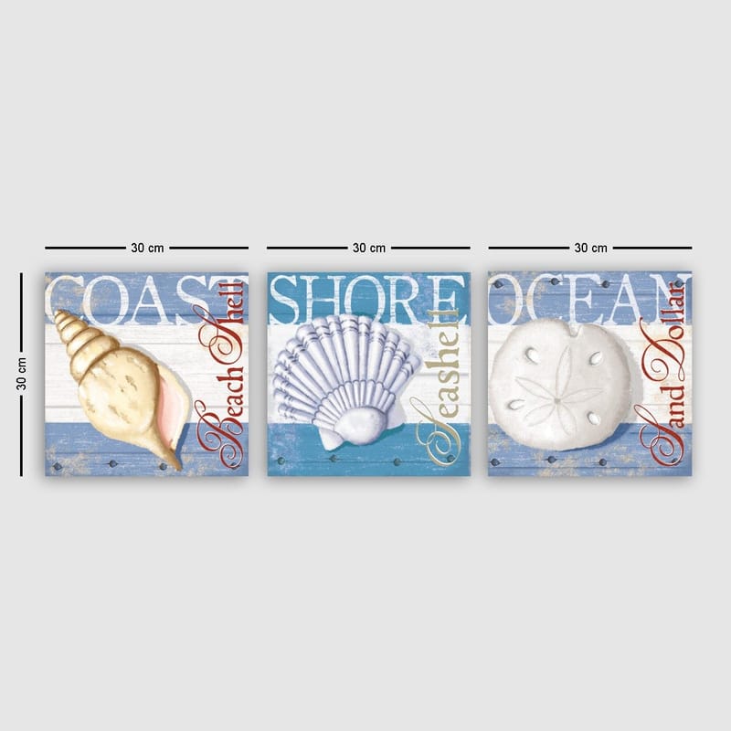 Koristeellinen Canvastaulu 3-os 30x30 cm, Monivärinen