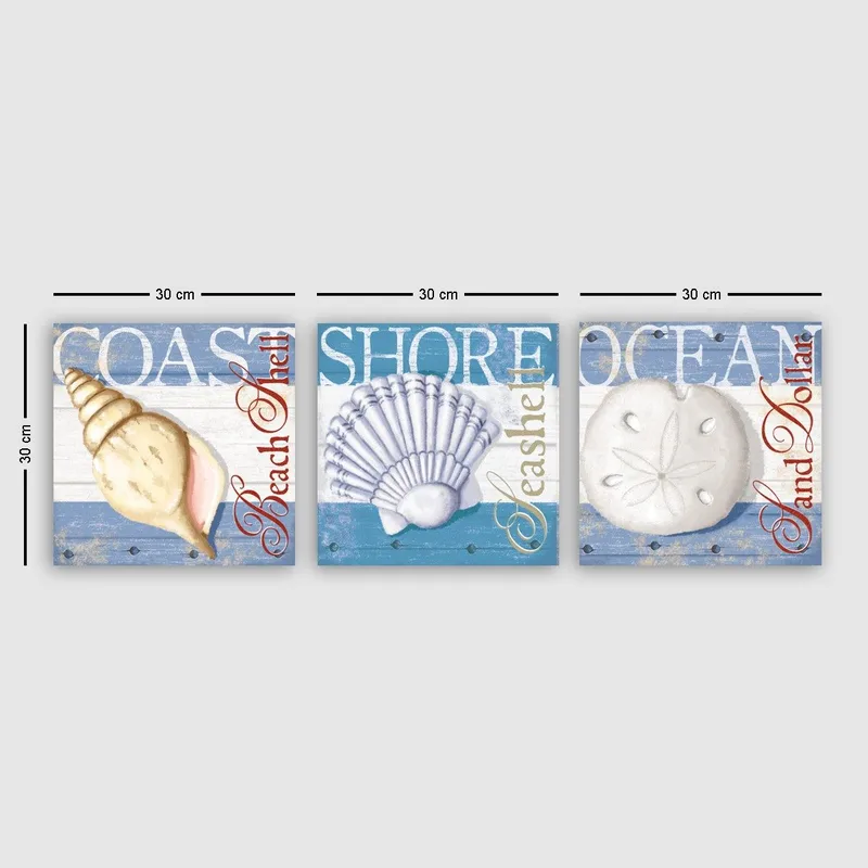 Koristeellinen Canvastaulu 3-os 30x30 cm, Monivärinen