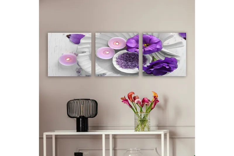 Koristeellinen Canvastaulu 3-os 30x30 cm, Monivärinen