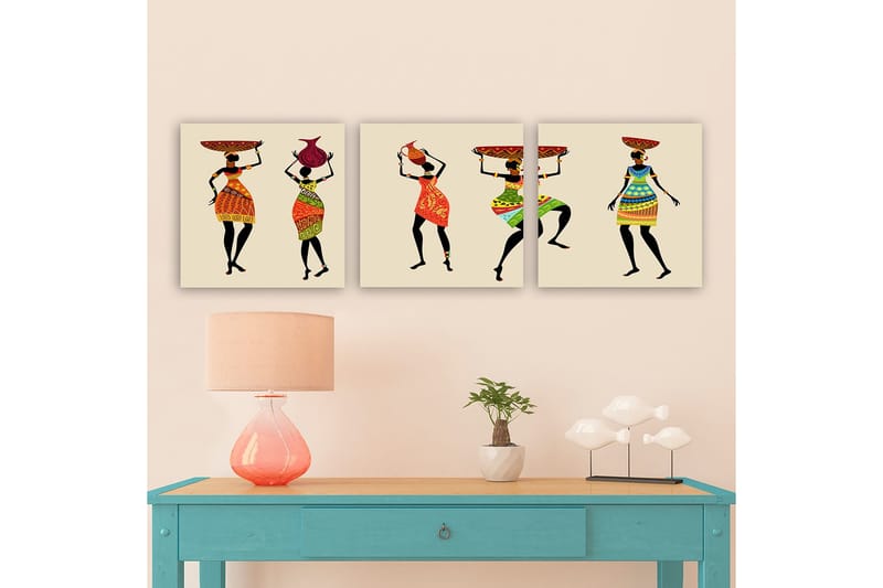 Koristeellinen Canvastaulu 3-os 30x30 cm, Monivärinen