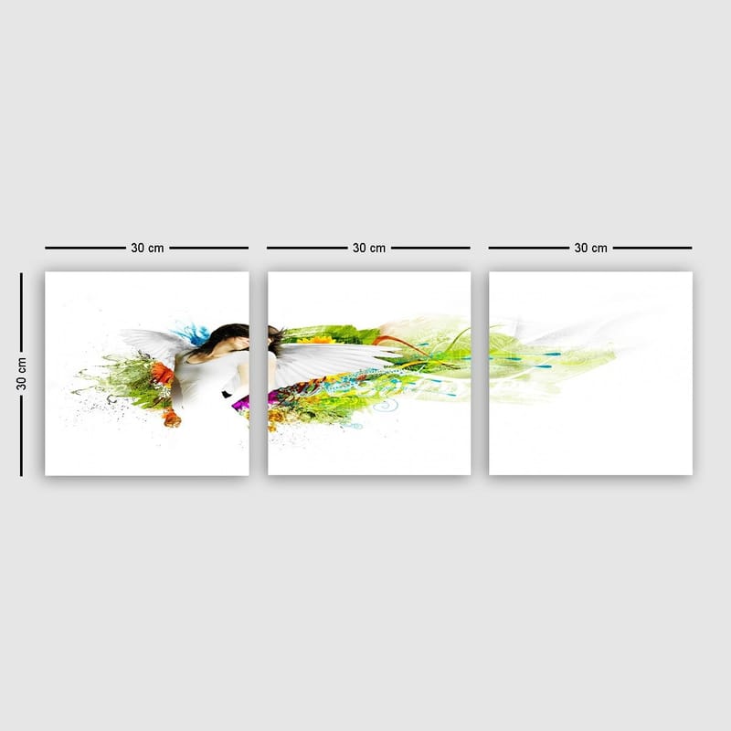 Koristeellinen Canvastaulu 3-os 30x30 cm - Monivärinen - Sisustustuotteet - Taulu & taide - Canvas-taulu