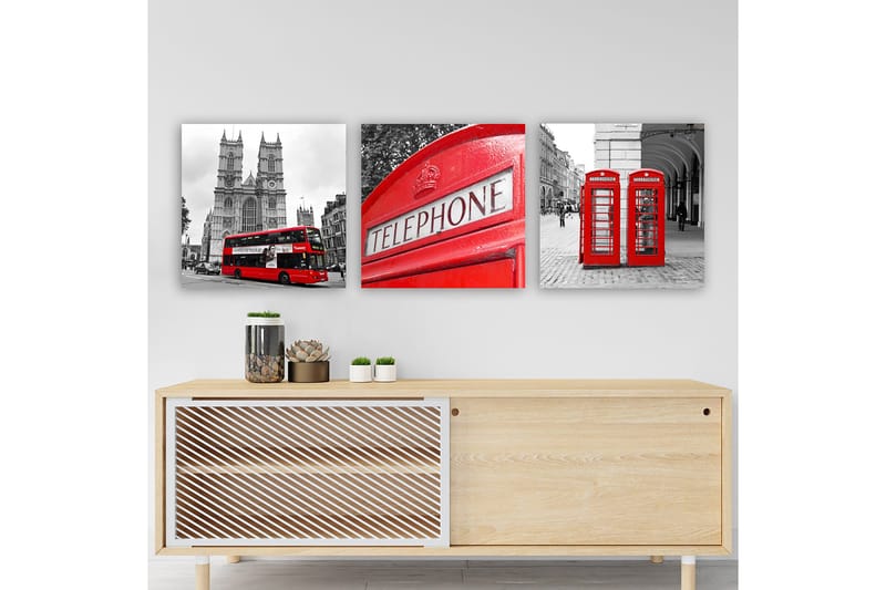 Koristeellinen Canvastaulu 3-os 30x30 cm, Monivärinen