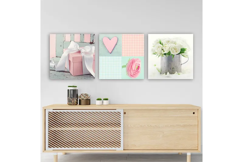 Koristeellinen Canvastaulu 3-os 30x30 cm, Monivärinen