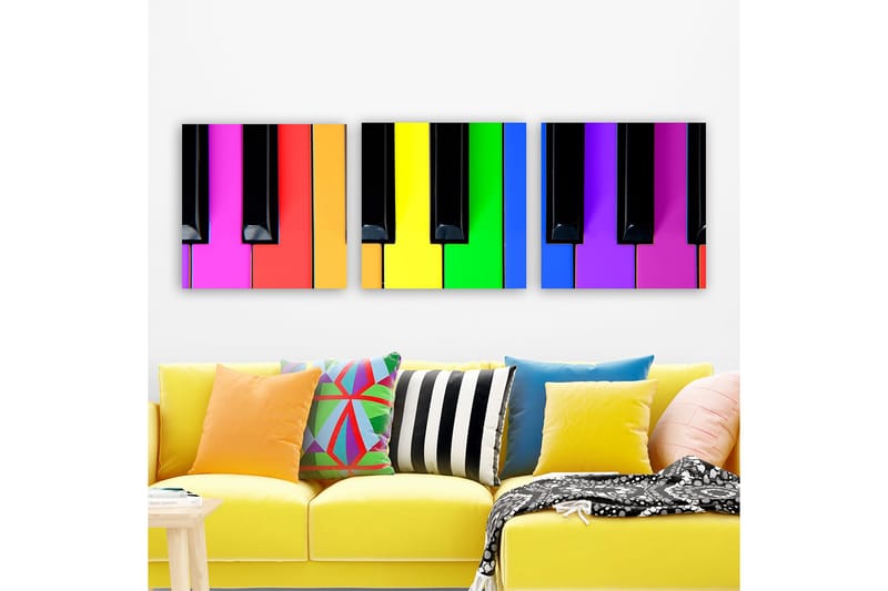 Koristeellinen Canvastaulu 3-os 30x30 cm, Monivärinen