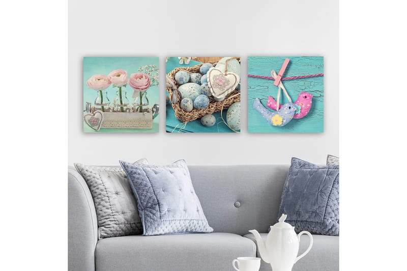 Koristeellinen Canvastaulu 3-os 30x30 cm, Monivärinen