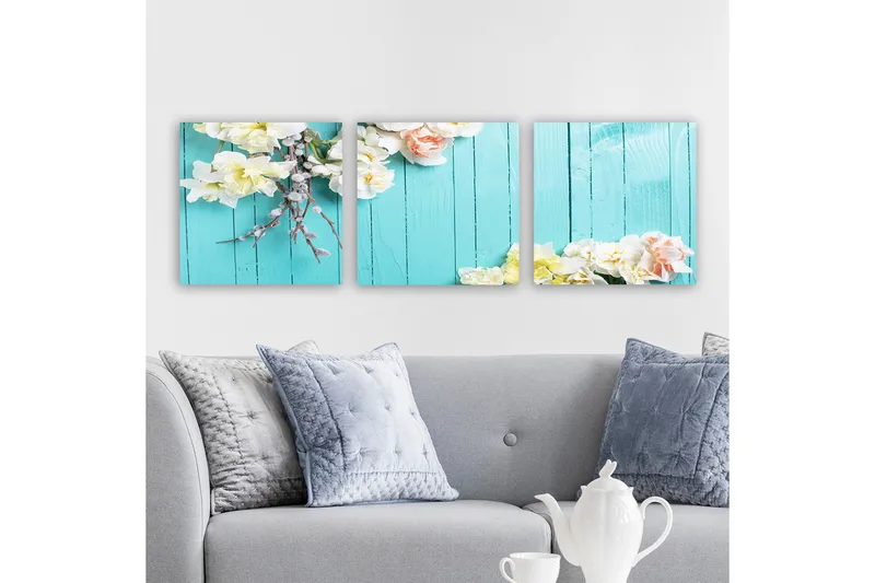 Koristeellinen Canvastaulu 3-os 30x30 cm, Monivärinen