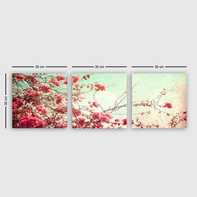 Koristeellinen Canvastaulu 3-os 30x30 cm, Monivärinen