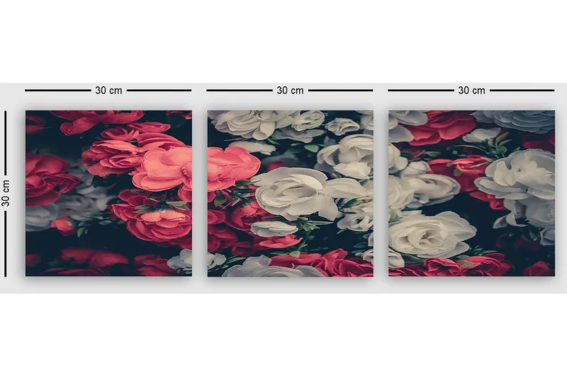 Koristeellinen Canvastaulu 3-os 30x30 cm - Monivärinen - Sisustustuotteet - Taulu & taide - Canvas-taulu