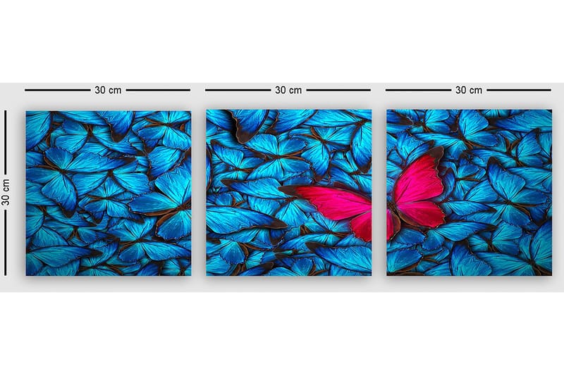 Koristeellinen Canvastaulu 3-os 30x30 cm - Monivärinen - Sisustustuotteet - Taulu & taide - Canvas-taulu