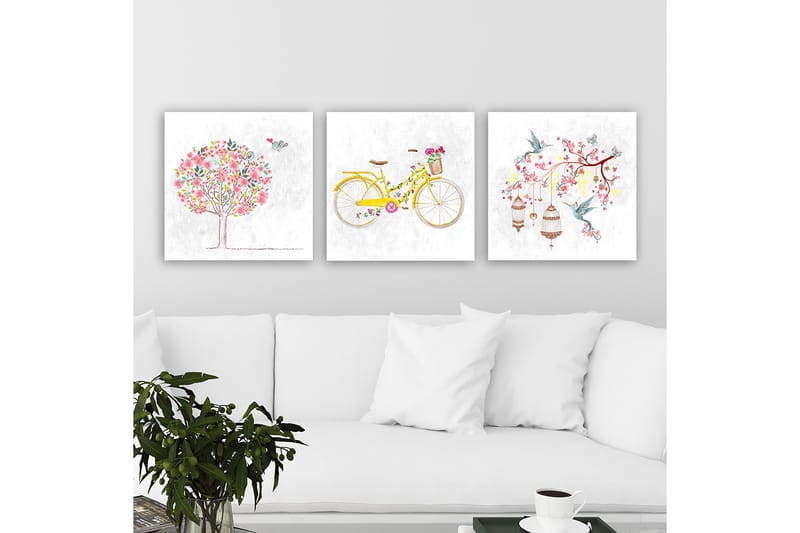 Koristeellinen Canvastaulu 3-os 30x30 cm, Monivärinen