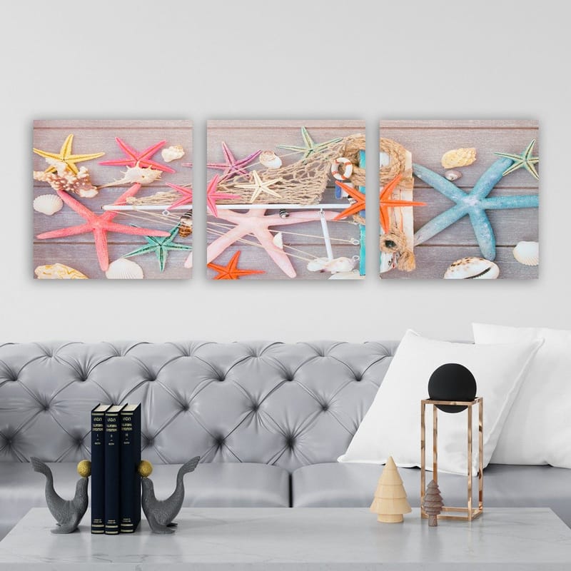 Koristeellinen Canvastaulu 3-os 30x30 cm - Monivärinen - Sisustustuotteet - Taulu & taide - Canvas-taulu