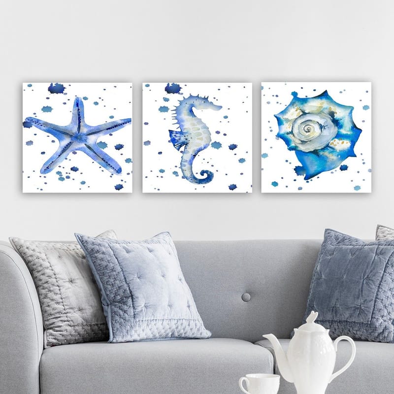 Koristeellinen Canvastaulu 3-os 30x30 cm - Monivärinen - Sisustustuotteet - Taulu & taide - Canvas-taulu