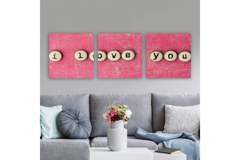 Koristeellinen Canvastaulu 3-os 30x30 cm, Monivärinen