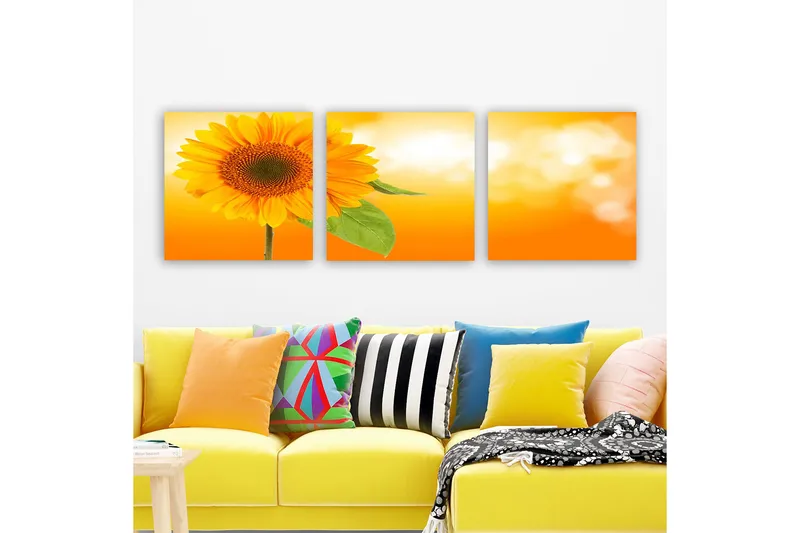 Koristeellinen Canvastaulu 3-os 30x30 cm, Monivärinen