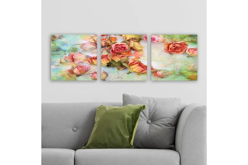 Koristeellinen Canvastaulu 3-os 30x30 cm, Monivärinen